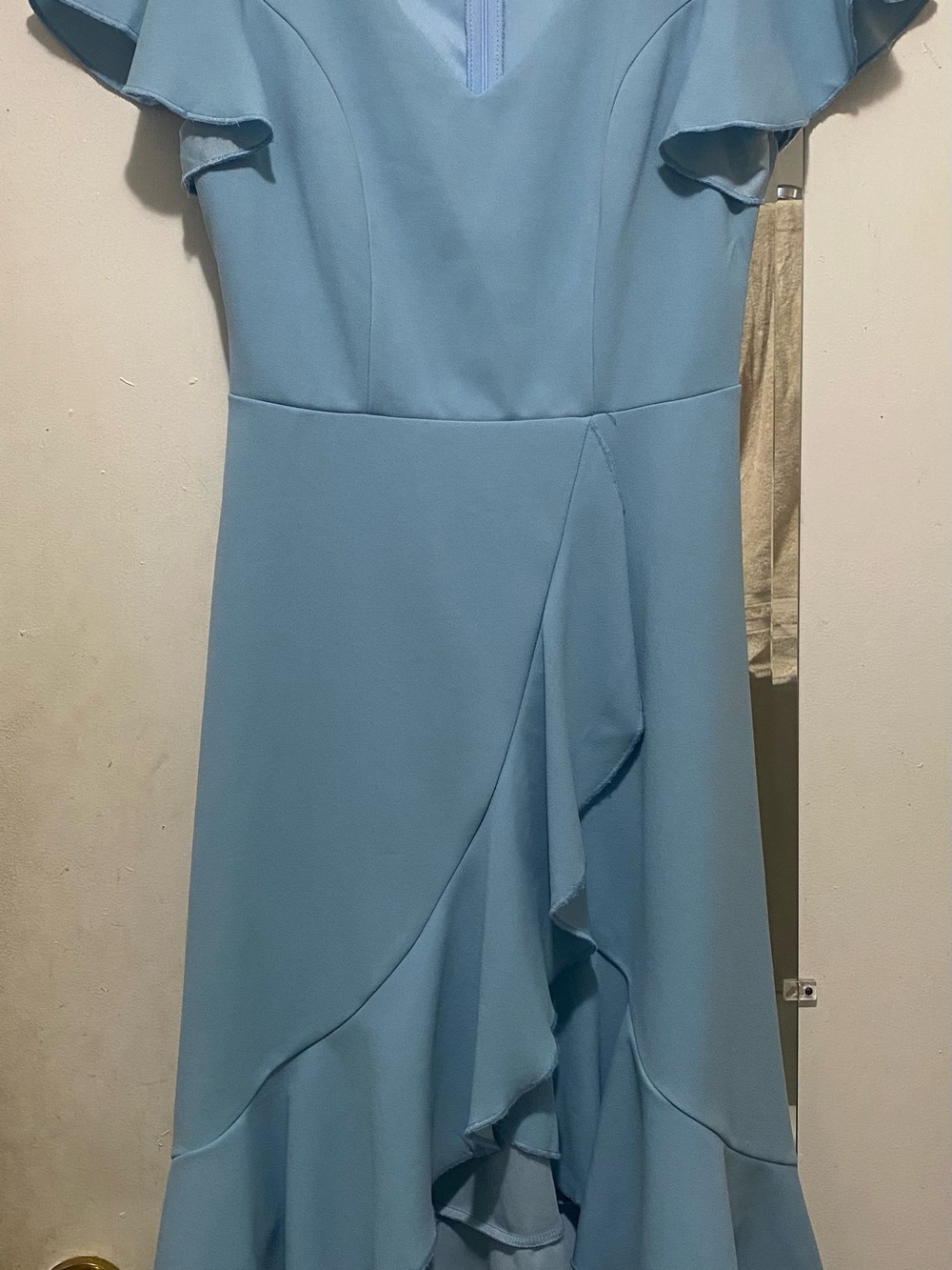 Sky Blue Ruffle High-Low Dress